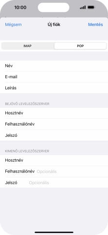 Kattints a Felhasználónév mezőre, és írd be az e-mail-fiókodhoz tartozó felhasználónevet.