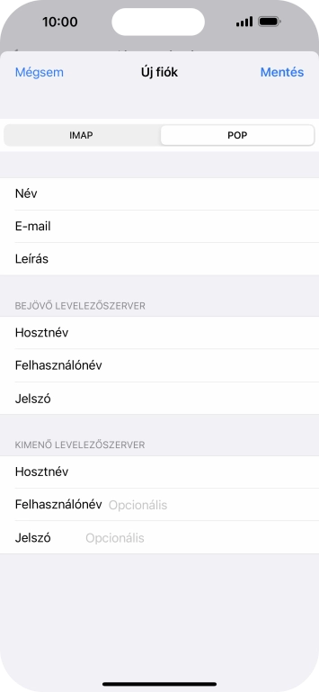 Kattints a Felhasználónév mezőre, és írd be az e-mail-fiókodhoz tartozó felhasználónevet.