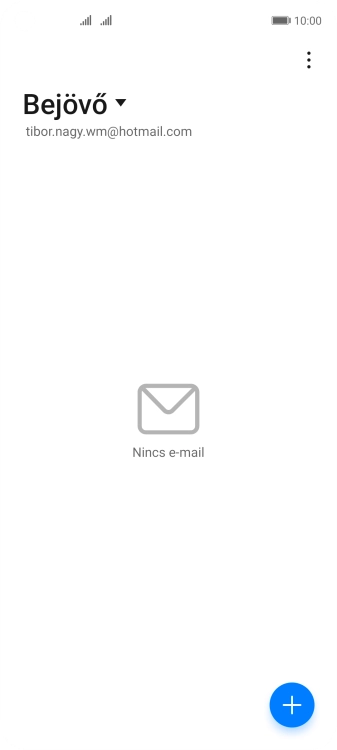 Amennyiben a kijelzőn ez a képernyőkép látható, az e-mail-fiókodat felismerte a rendszer, és automatikusan beállította. Kövesd a képernyőn megjelenő utasításokat  további adatok csatolásához, és fejezd be az új fiók létrehozását.