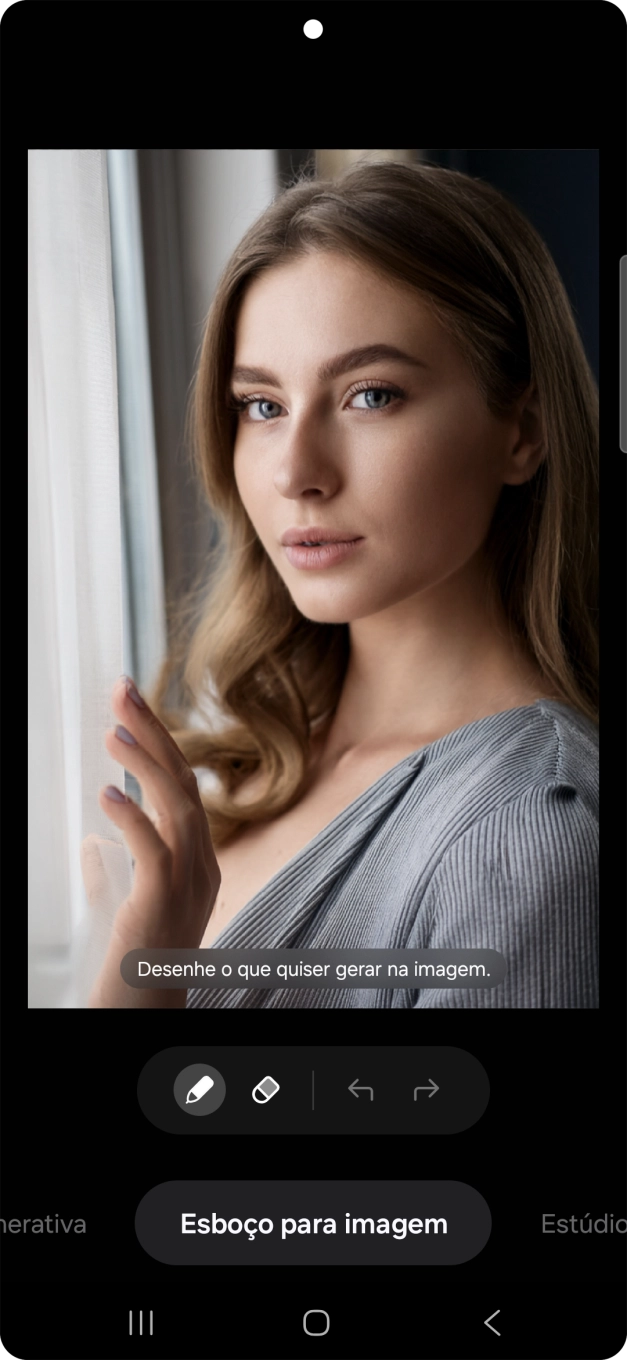 Para adicionar um objeto à sua imagem prima Esboço para imagem.