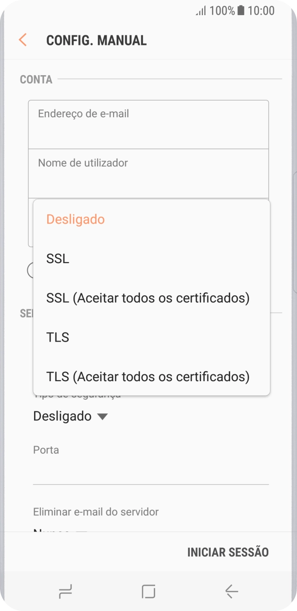 Prima Desligado para desativar a função.