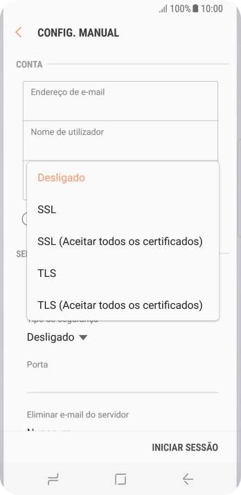 Prima Desligado para desativar a função.