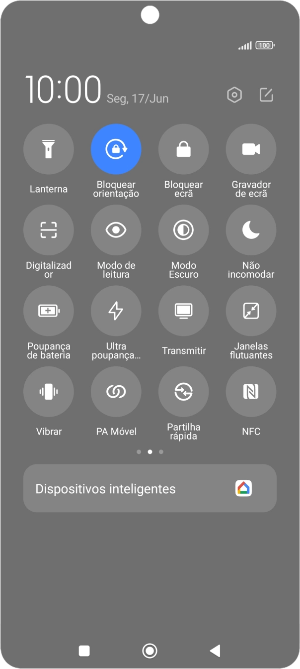 Prima o ícone de modo de poupança de energia  para ativar a função.