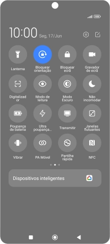 Prima o ícone de modo de poupança de energia  para ativar a função.
