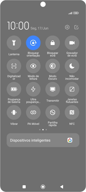 Prima o ícone de modo de poupança de energia  para ativar a função.