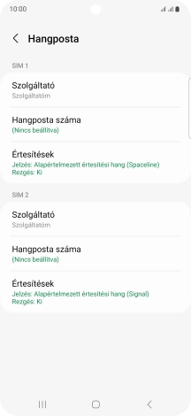 Válaszd a Hangposta száma lehetőséget.