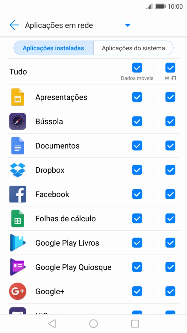 Prima o campo junto ao nome da aplicação na coluna 