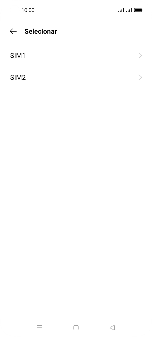 Prima o cartão SIM pretendido.