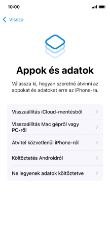 Válaszd a Ne legyenek adatok költöztetve lehetőséget, és kövesd a képernyőn megjelenő utasításokat az aktiválás befejezéséhez.