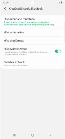 Kattints a „Hívásvárakoztatás” melletti csúszkára a funkció be- vagy kikapcsolásához.
