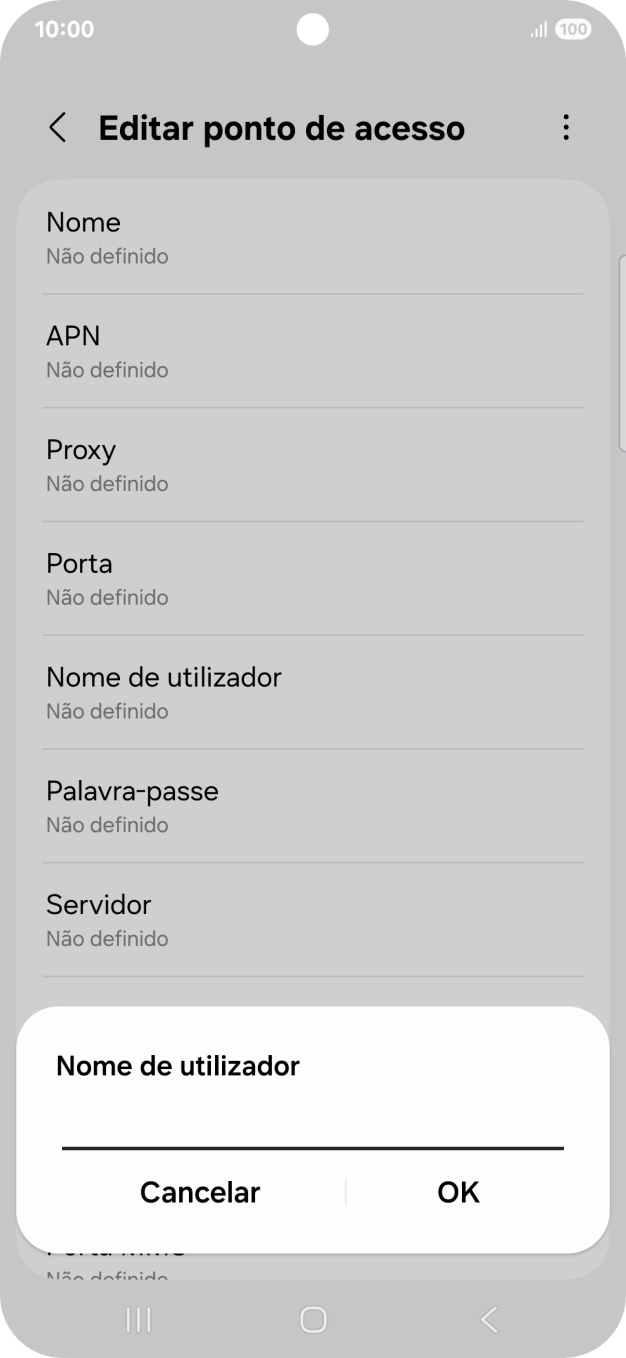 Introduza vodafone e prima OK.