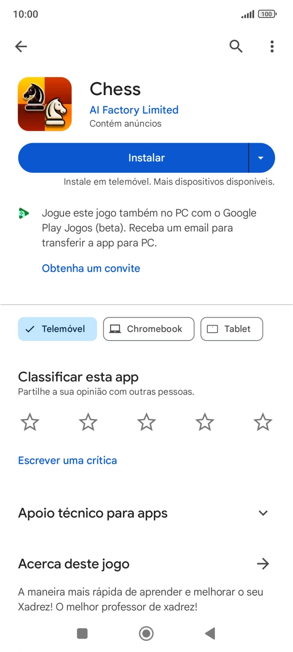 Prima a tecla de início para terminar e voltar ao ecrã inicial.