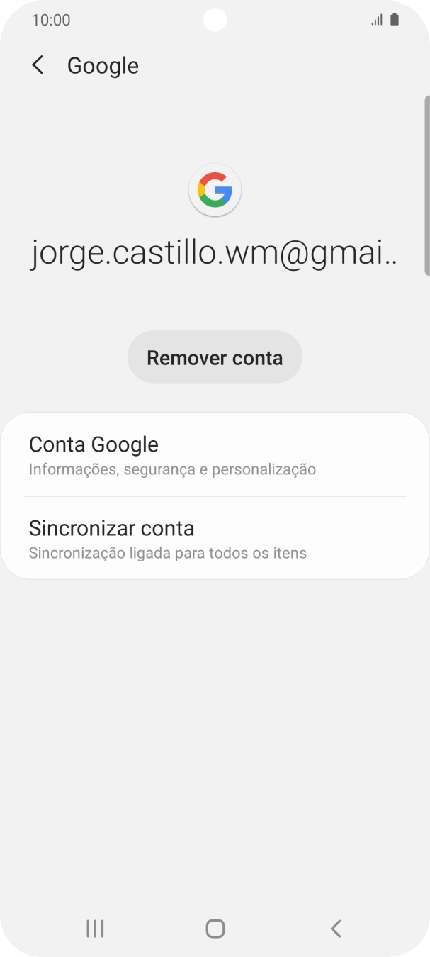 Prima Sincronizar conta.