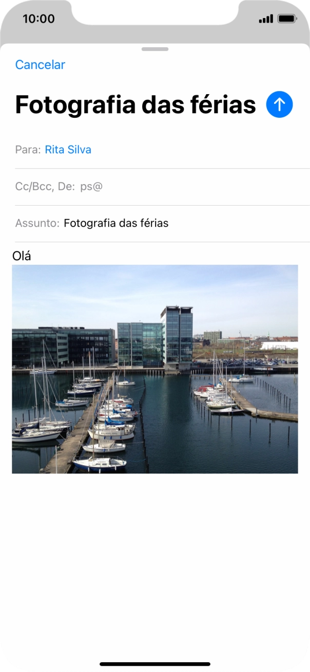 Prima o ícone para enviar.