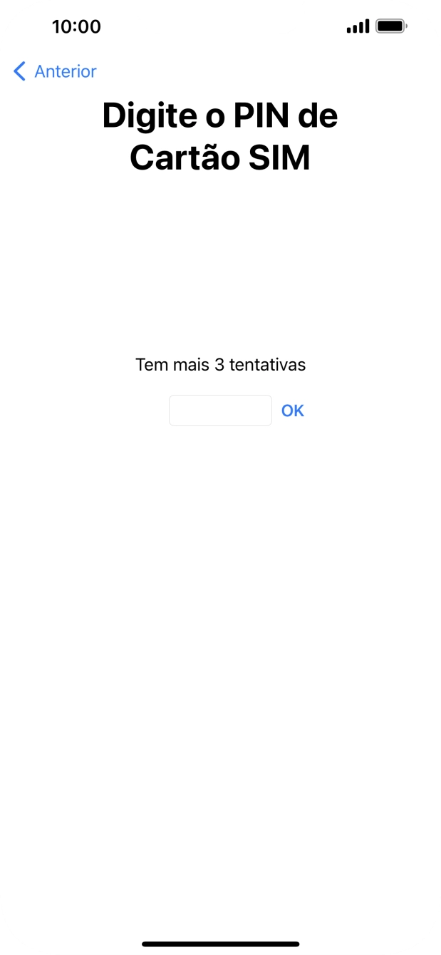 Se o cartão SIM estiver bloqueado, deve introduzir o código PIN e premir OK.