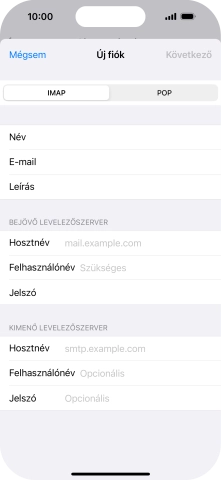 Válaszd az IMAP lehetőséget.