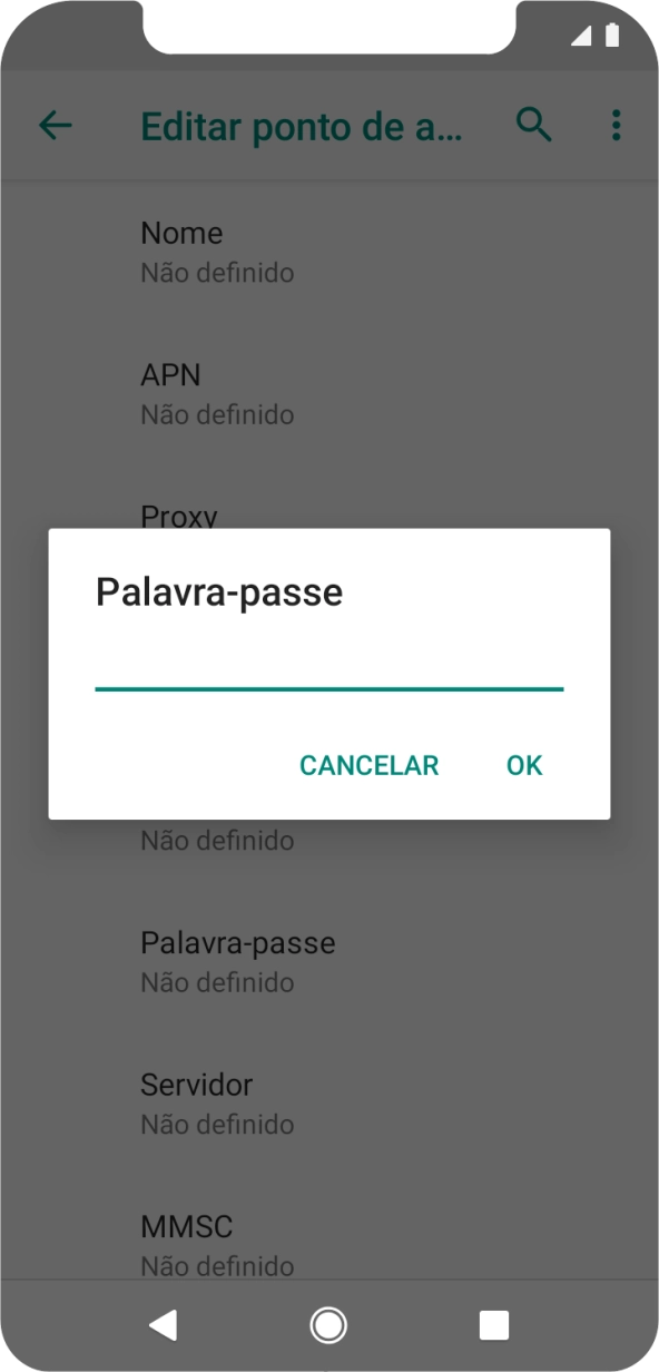 Introduza vodafone e prima OK.