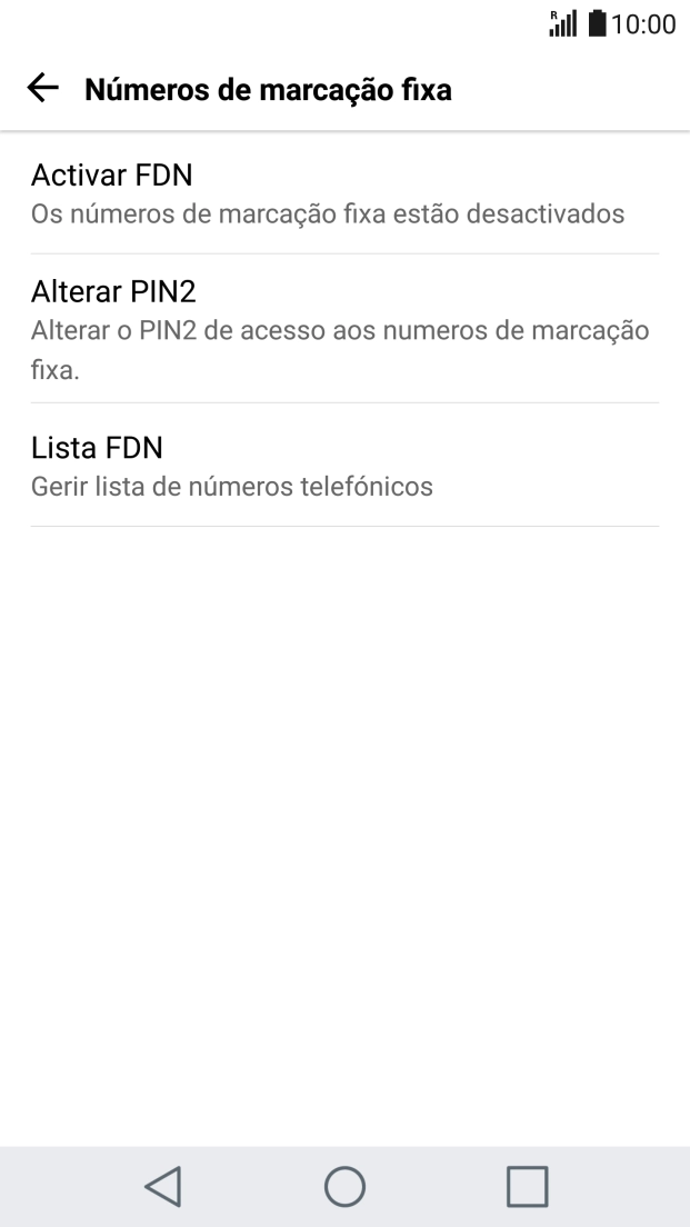 Prima Activar FDN para ativar a marcação permitida.