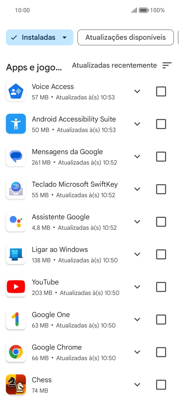 Prima a app pretendida.