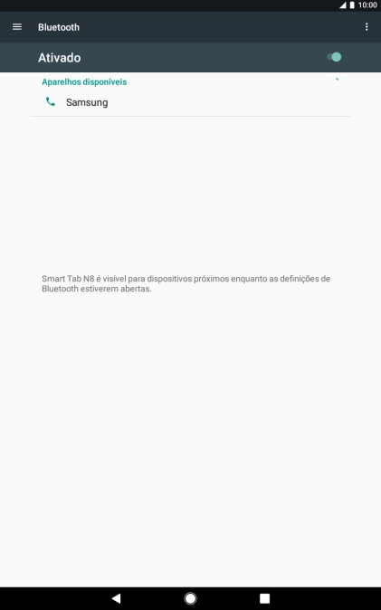 Prima o dispositivo Bluetooth pretendido e siga as indicações no ecrã para emparelhar o dispositivo pretendido com o tablet.