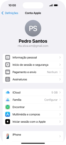 Para voltar ao ecrã inicial, deslize o dedo de baixo para cima a partir da base do ecrã.