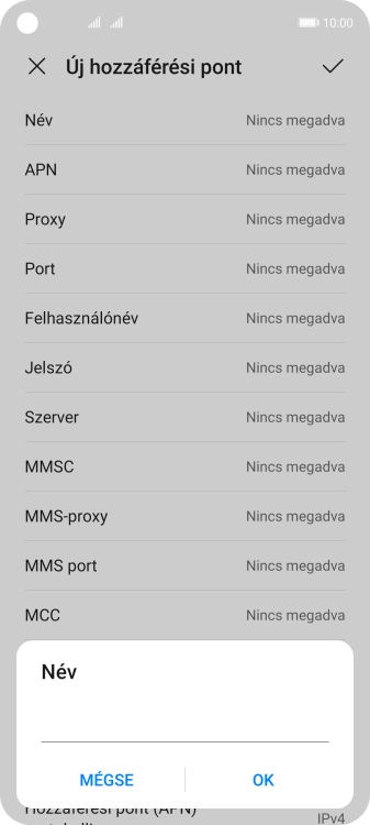 Írd be azt, hogy One Internet, és válaszd az OK lehetőséget.