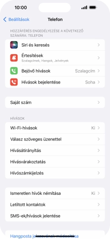 Válaszd a Hívásvárakoztatás lehetőséget.