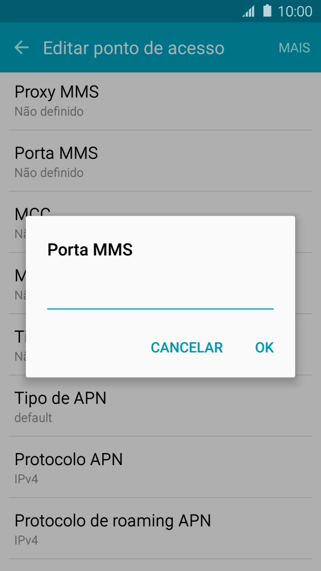 Introduza 80 e prima OK.