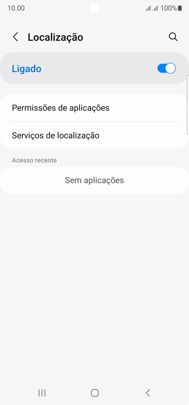 Prima Permissões de aplicações.