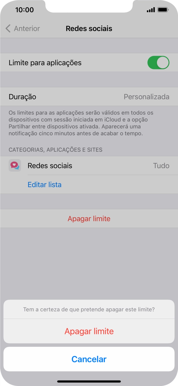 Prima Apagar limite.