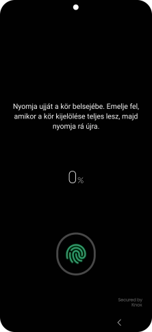 Kövesd a kijelzőn megjelenő utasításokat képernyőzár létrehozásához ujjlenyomattal.