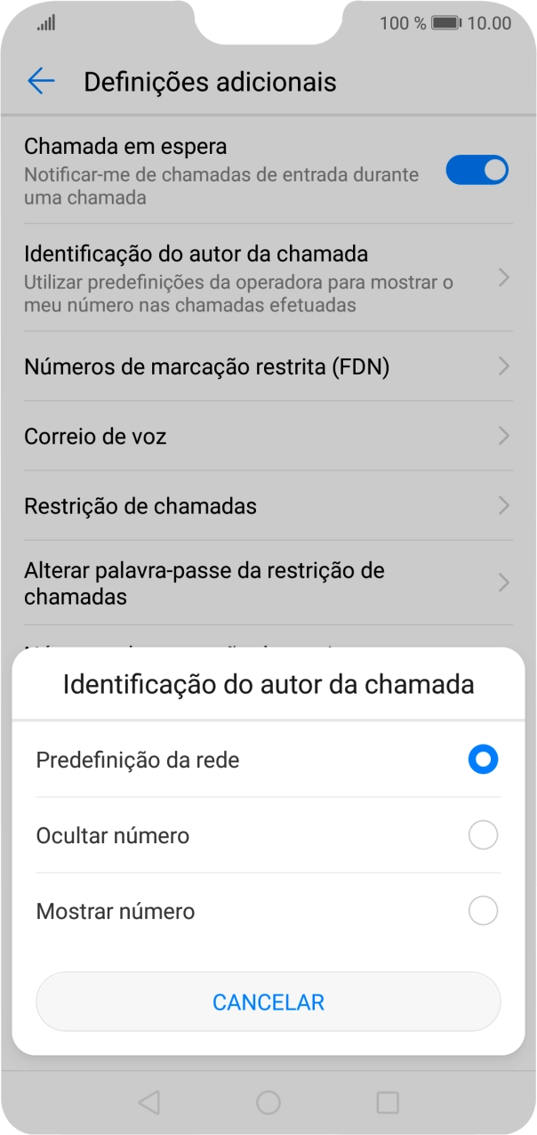 Prima Mostrar número para ativar a visualização do seu número.