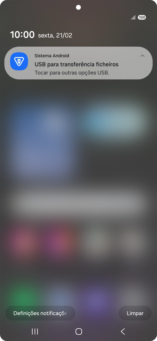 Prima Tocar para outras opções USB..