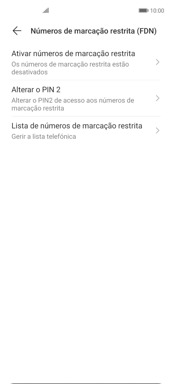 Prima Ativar números de marcação restrita para ativar a marcação permitida.