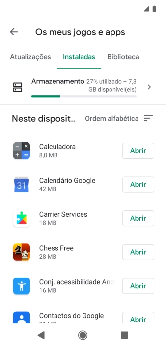 Prima a app pretendida.
