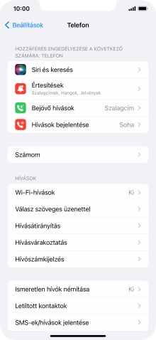 Válaszd a Hívásvárakoztatás lehetőséget.