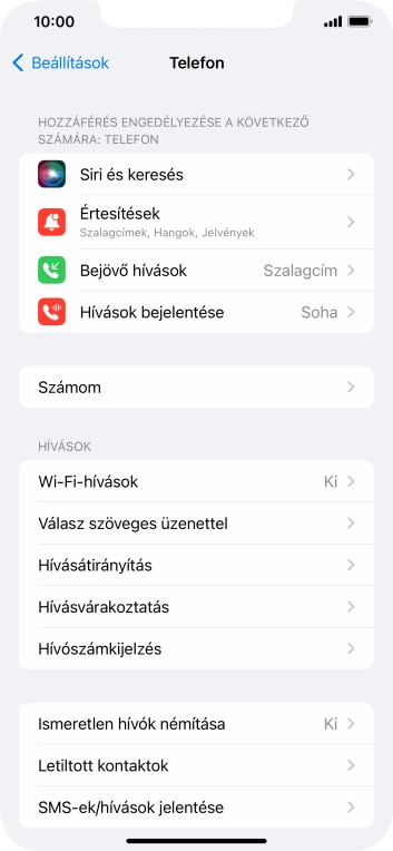 Válaszd a Hívásvárakoztatás lehetőséget.