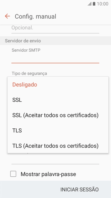 Prima TLS para ativar a função.