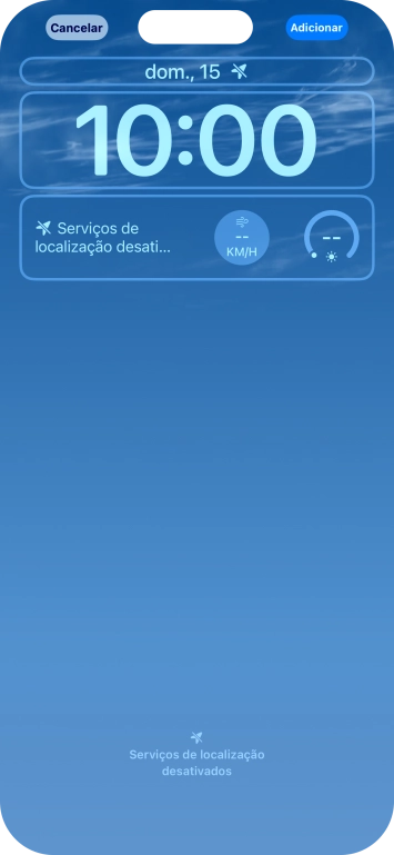 Se pretender personalizar a visualização da data no ecrã de bloqueio, prima o widget de data e siga as indicações no ecrã para escolher a visualização pretendida para o widget.