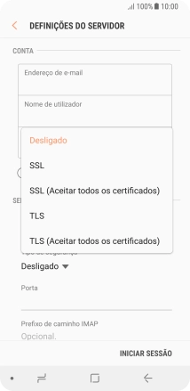Prima Desligado para desativar a função.