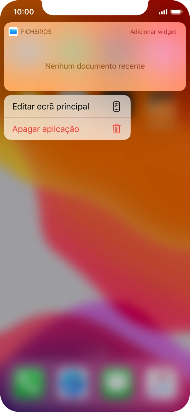 Prima Apagar aplicação.