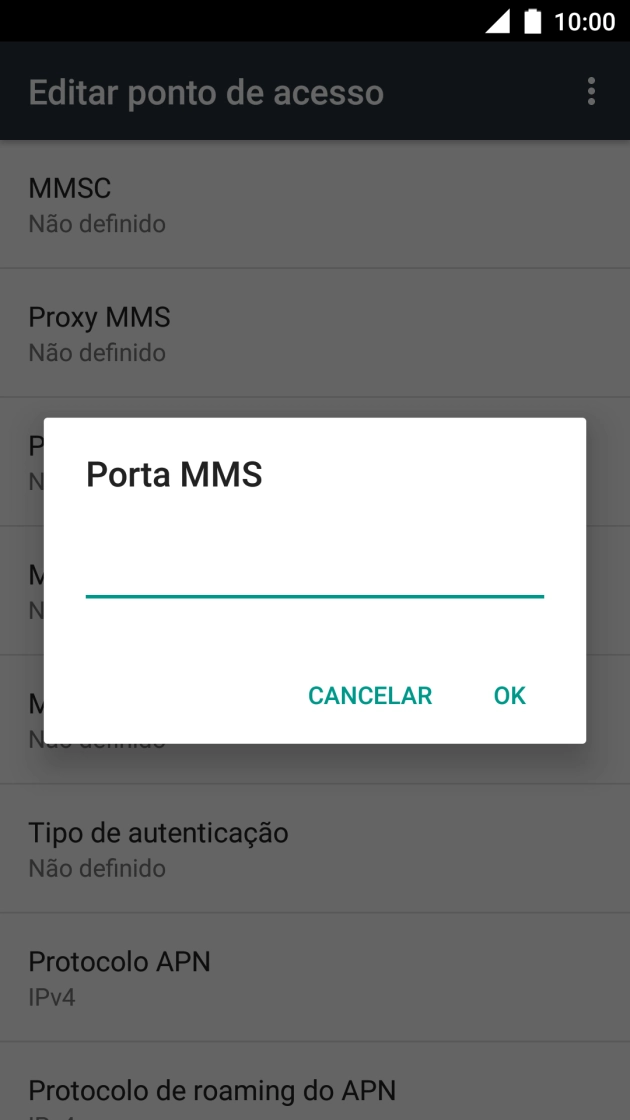 Introduza 80 e prima OK.