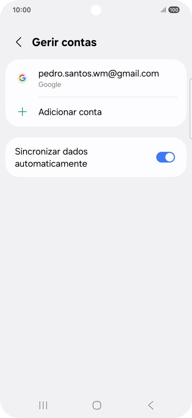 Prima Adicionar conta.