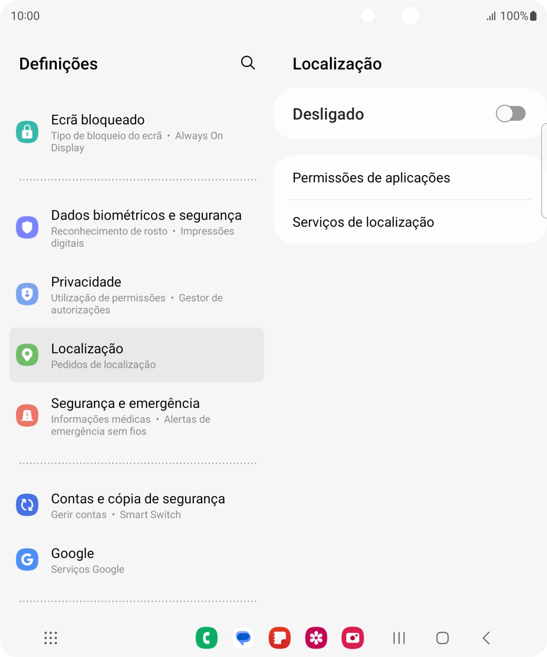 Prima o indicador para ativar ou desativar a função.