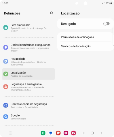 Prima o indicador para ativar ou desativar a função.