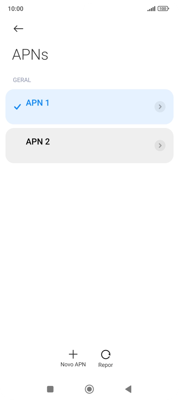 Prima a ligação de dados pretendida para a ativar.
