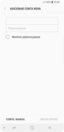 Prima Palavra-passe e introduza a password da sua conta de e-mail.