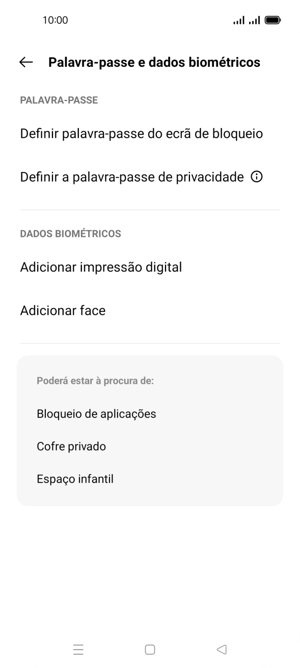 Prima Adicionar impressão digital.
