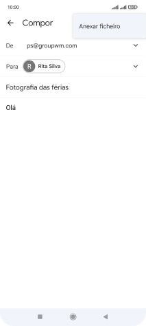 Prima Anexar ficheiro e vá até à pasta pretendida.
