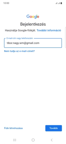 Válaszd a Tovább lehetőséget.